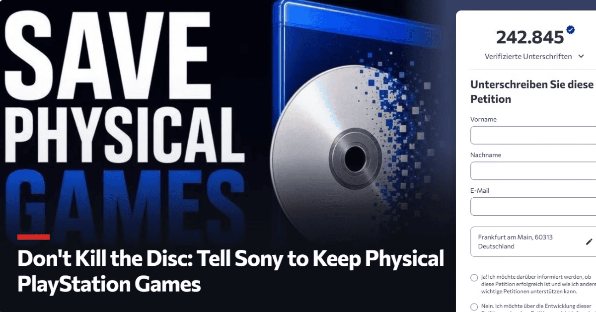 Más de 359.000 jugadores se unen contra el adiós a los discos de PlayStation